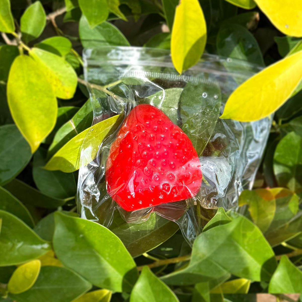 2PCS Big Strawberry Squishies for Adults Relaxation, Handmade Sticky Squishies Strawberry