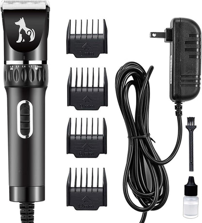 Professional Dog Clippers for Thick Coats - Heavy Duty Pet Grooming Clippers with Powerful Motor & Detachable Blades, Corded Hair Shears,Swiftly Trim Dogs, Cats, Sheep,Horses Dense Fur