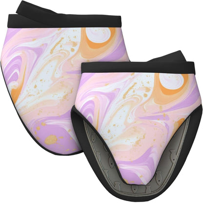 Mini Oven Mitts Light Pink Marble Art Liquid Oven Mitt 2-Pack Set Silicone Grip Kitchen Gloves Heat Resistant 5.9”x5.9” Hanging Loop Mittens for Cooking Baking BBQ