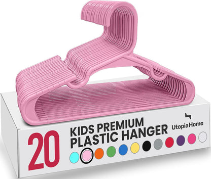 Kids Hangers 20 Pack – 11.5 Inch Baby Closet Hangers Baby Pink