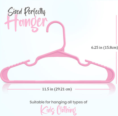 Kids Hangers 20 Pack – 11.5 Inch Baby Closet Hangers Baby Pink