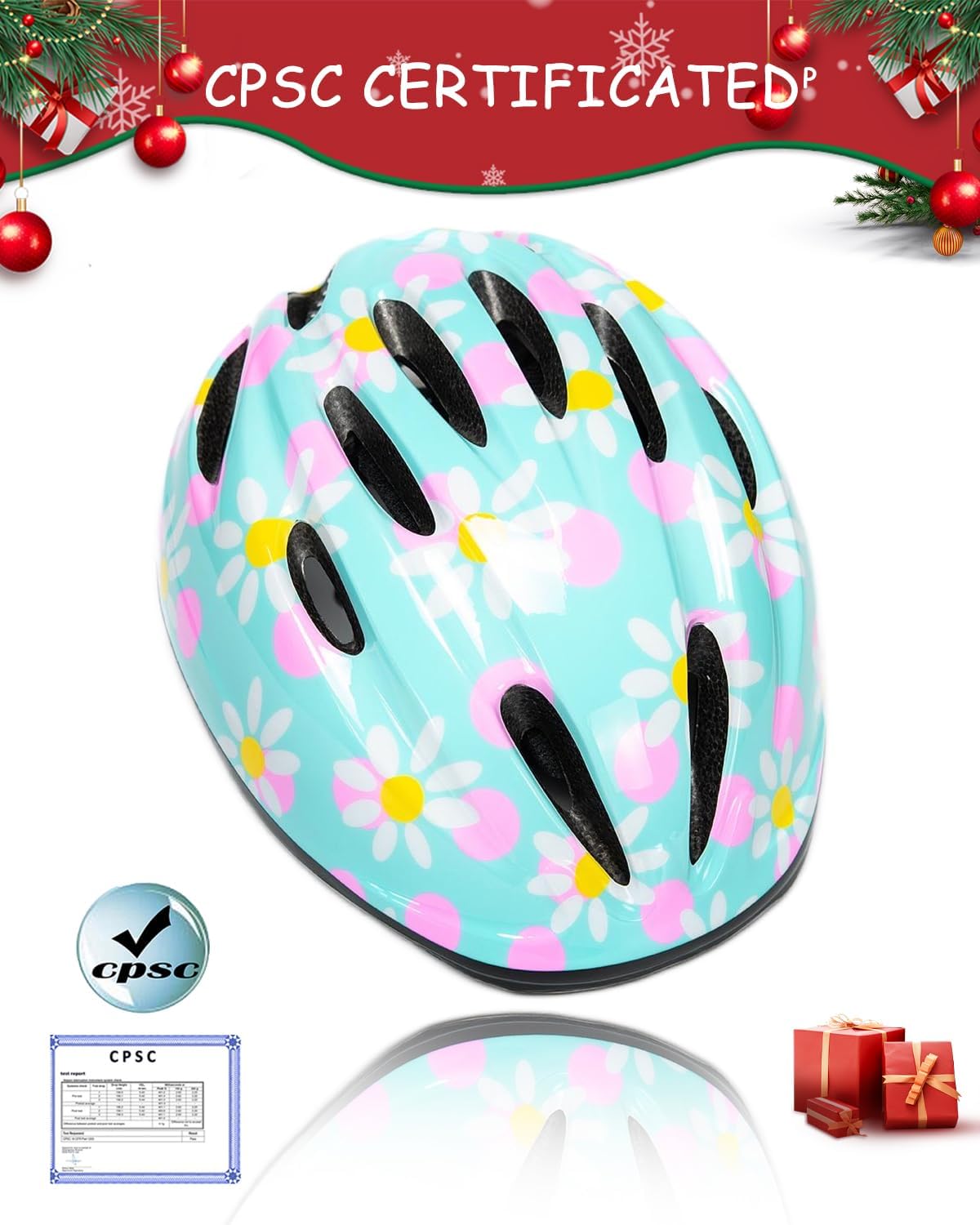Girl Bike Helmet, Pink, Ages 3-10 Years Adjustable, Multi-Sport
