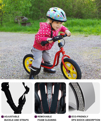 Girl Bike Helmet, Pink, Ages 3-10 Years Adjustable, Multi-Sport