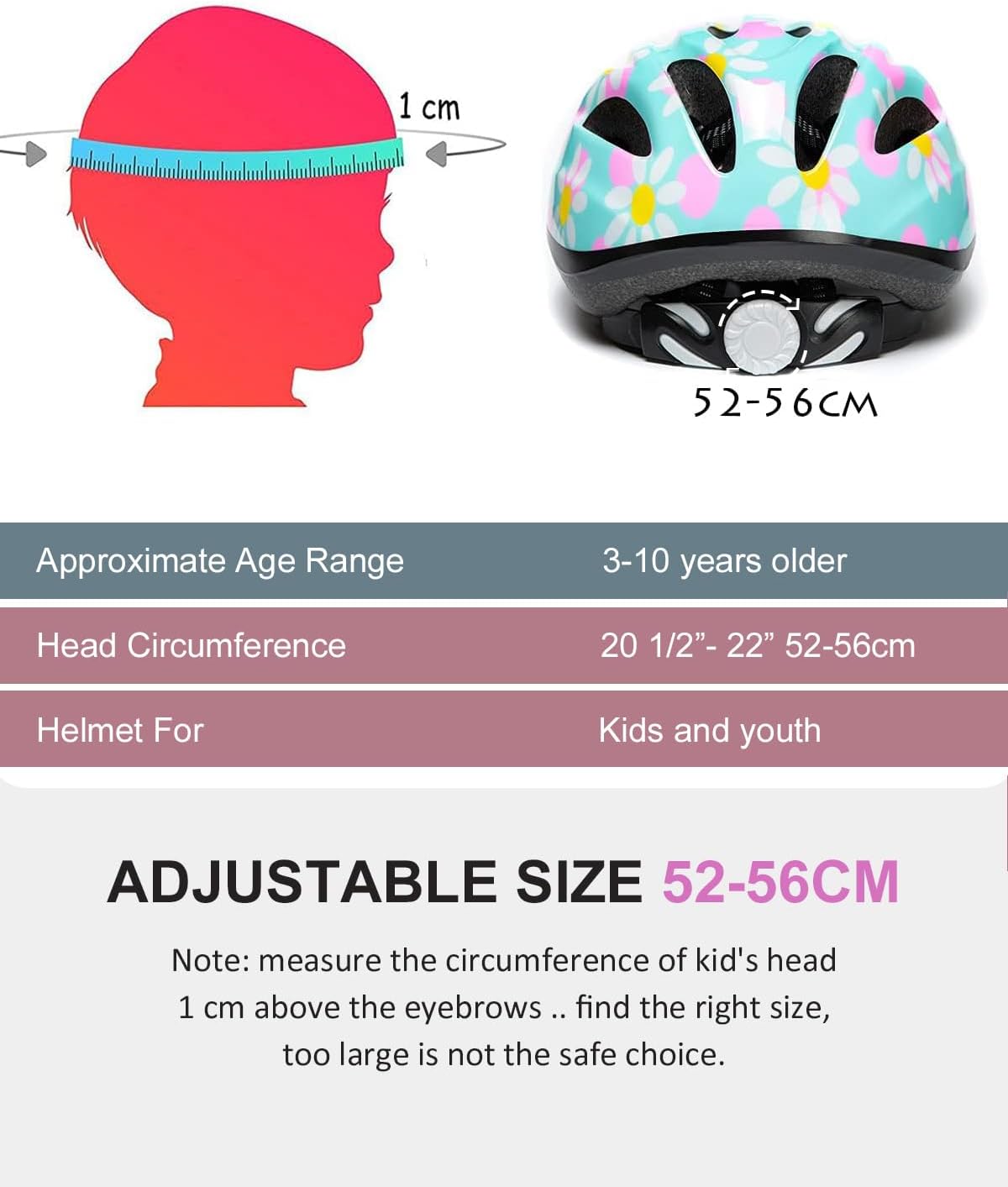 Girl Bike Helmet, Pink, Ages 3-10 Years Adjustable, Multi-Sport