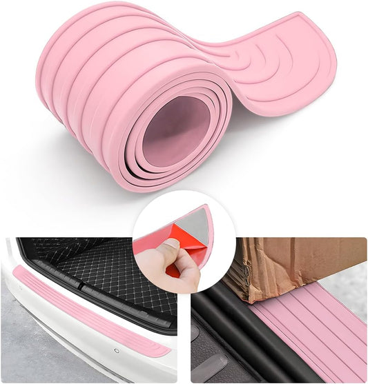 Non-Slip Rubber Car Rear Bumper Guard Strip, Pink/40.9"x3.5"