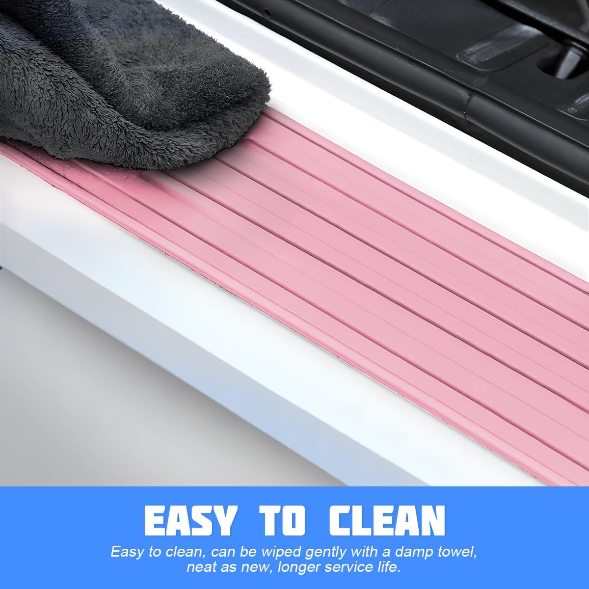 Non-Slip Rubber Car Rear Bumper Guard Strip, Pink/40.9"x3.5"