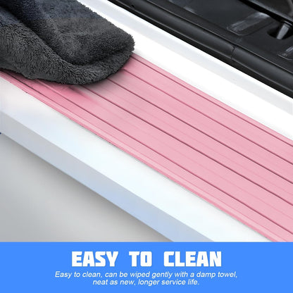 Non-Slip Rubber Car Rear Bumper Guard Strip, Pink/40.9"x3.5"