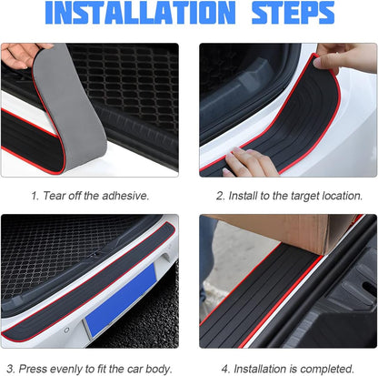 Non-Slip Rubber Car Rear Bumper Guard Strip, Pink/40.9"x3.5"