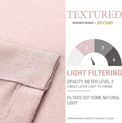 Pink Casual Weave Valance Curtains 18 Inches Rod Pocket 1 Panel