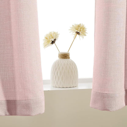 Pink Casual Weave Valance Curtains 18 Inches Rod Pocket 1 Panel