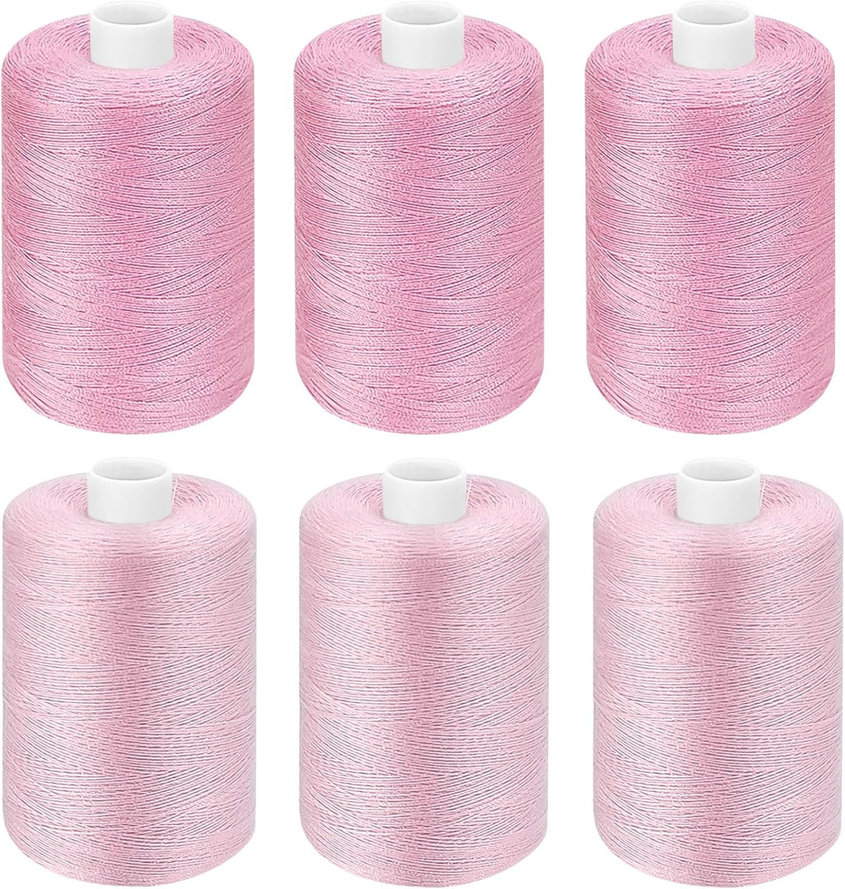 Pink Thread for Sewing, 6 Spools of 1000 Yards Polyester Quilting Thread