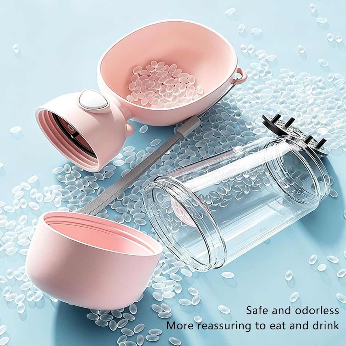 Portable Dog Water Bottle with Food Container and Filter for Outdoor
