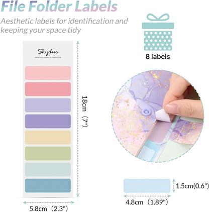 Expanding File Folder with 5 Pockets, Cute Accordion File Organizer, Letter Size Filing Folder, Letter Size Folders for Documents, School Office Supplies Marble Pink