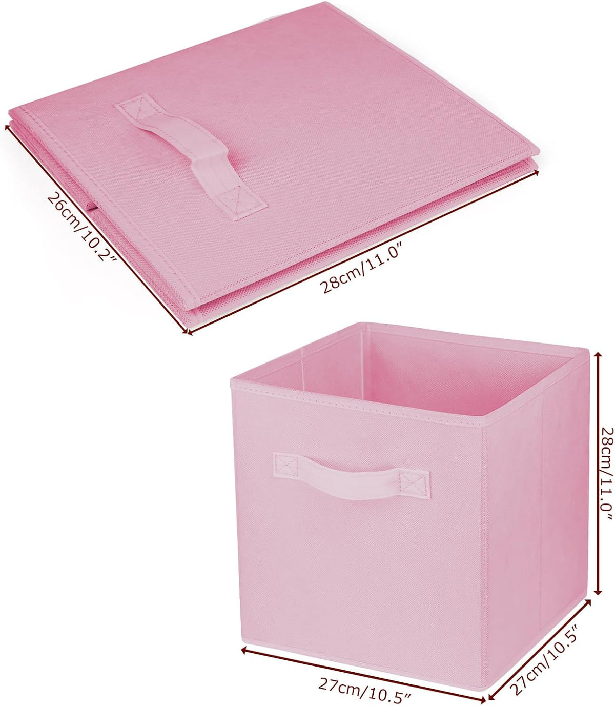 2Pcs Storage Cubes,10.5 Inch Collapsible Storage Bins,Fabric Foldable Bins