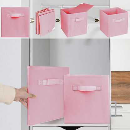 2Pcs Storage Cubes,10.5 Inch Collapsible Storage Bins,Fabric Foldable Bins