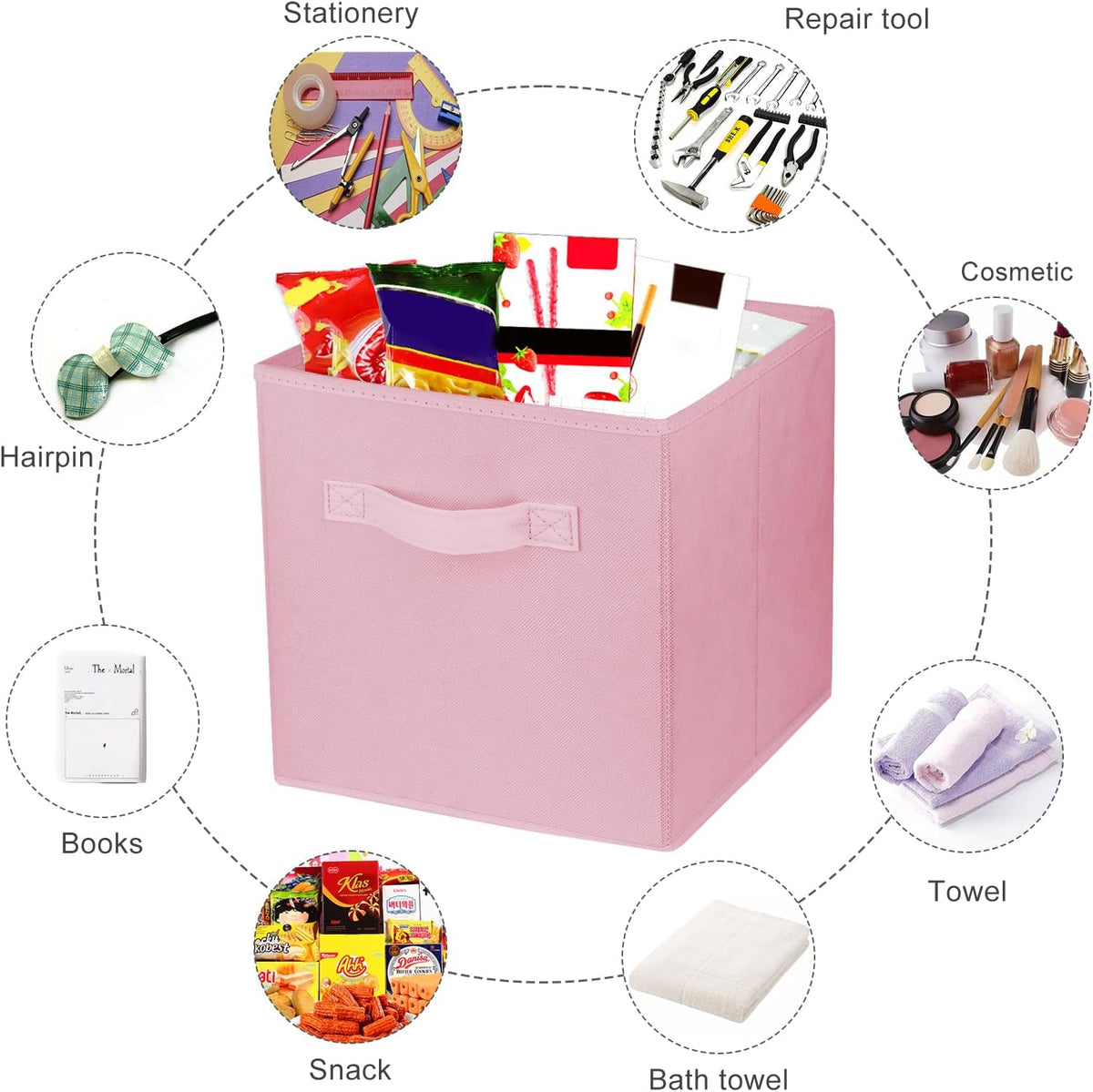 2Pcs Storage Cubes,10.5 Inch Collapsible Storage Bins,Fabric Foldable Bins