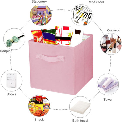 2Pcs Storage Cubes,10.5 Inch Collapsible Storage Bins,Fabric Foldable Bins