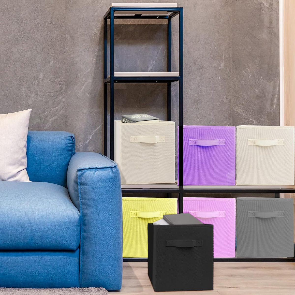 2Pcs Storage Cubes,10.5 Inch Collapsible Storage Bins,Fabric Foldable Bins