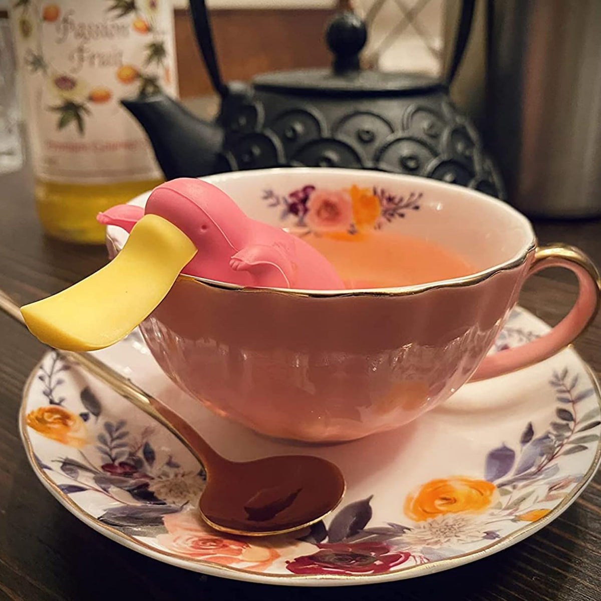Tea Cup and Saucer Set for 2 Bone China Floral Coffee Cup, 8 Oz