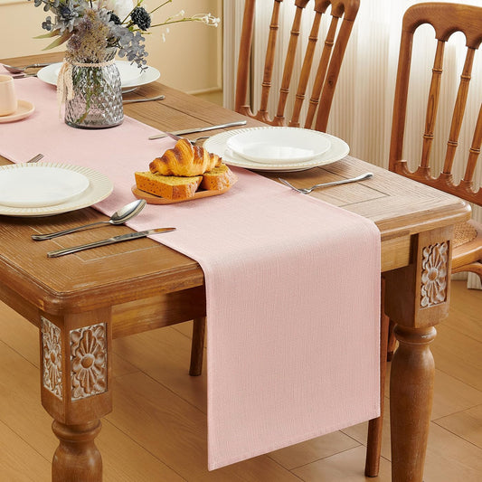 Pink Table Runner Seasonal Fall Summer Table Runners 72 Inches Long Pink Spring Farmhouse Rustic Washable Table Runner Kitchen Dining Table Decoration for Home Party Decor 13x72 Inches