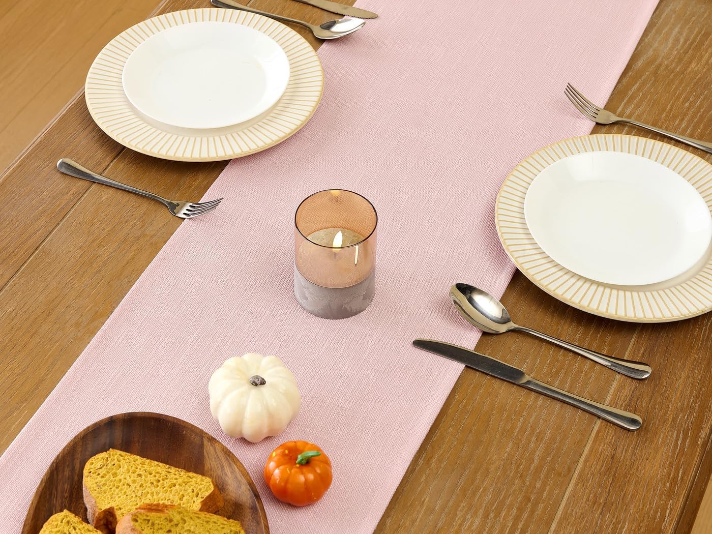 Pink Table Runner Seasonal Fall Summer Table Runners 72 Inches Long Pink Spring Farmhouse Rustic Washable Table Runner Kitchen Dining Table Decoration for Home Party Decor 13x72 Inches