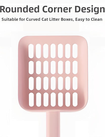 2 in 1 Cat Litter Scoop with Holder Stand Cat Stuff Cat Scooper for Litter Box Cat Accessories Cat Supplies Kitty Pink