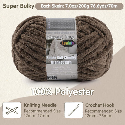 Chunky Yarn for Crocheting - Chenille Yarn for Crochet Blanket Soft