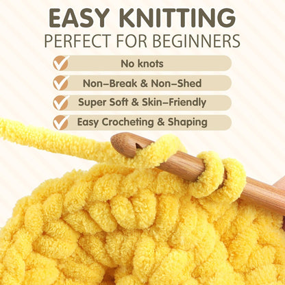 Chunky Yarn for Crocheting - Chenille Yarn for Crochet Blanket Soft