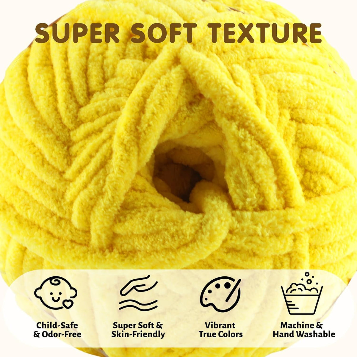Chunky Yarn for Crocheting - Chenille Yarn for Crochet Blanket Soft