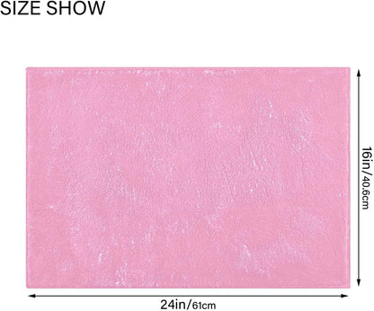 Plain Carnation Pink Solid Color Bathroom Rugs, Non Slip Dry Quickly Bath Mat, Absorbent Soft Bath Rugs for Bathroom, Toilet and Shower Floor