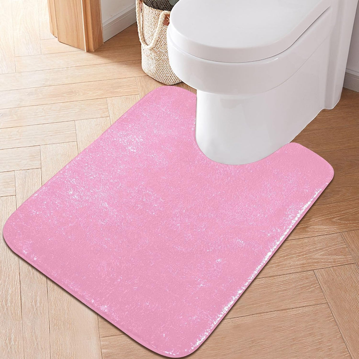 Plain Carnation Pink Solid Color Bathroom Rugs, Non Slip Dry Quickly Bath Mat, Absorbent Soft Bath Rugs for Bathroom, Toilet and Shower Floor
