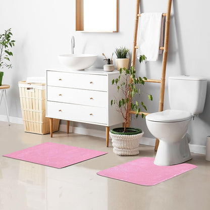 Plain Carnation Pink Solid Color Bathroom Rugs, Non Slip Dry Quickly Bath Mat, Absorbent Soft Bath Rugs for Bathroom, Toilet and Shower Floor