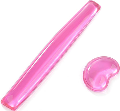 Gel Keyboard & Mouse Wrist Rest Set - Keyboard Wrist Rest Pad & Mouse Support for Office Gaming Pad Computer Laptop Ergonomic Comfortable Pain Relief-Pink Pad Set