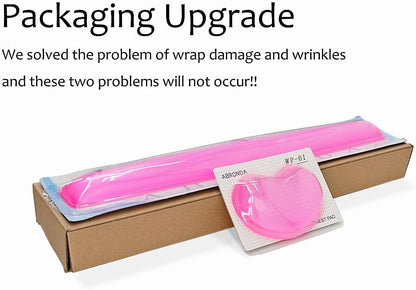 Gel Keyboard & Mouse Wrist Rest Set - Keyboard Wrist Rest Pad & Mouse Support for Office Gaming Pad Computer Laptop Ergonomic Comfortable Pain Relief-Pink Pad Set