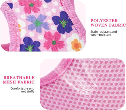 Small Dog Harness Cute Pink Flowers Step in Vest Harness