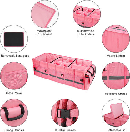 Car Trunk Organizer and Storage for Car, SUV & Sedan, Large