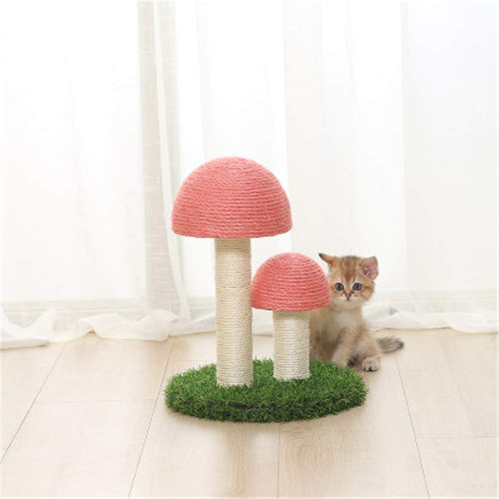 Cat Scratching Post Mushrooms Scratching Post Simulated Lawn Cat Climbing Frame Sisal Cat Scratcher Kittens Toy Home Furniture Protection Pink
