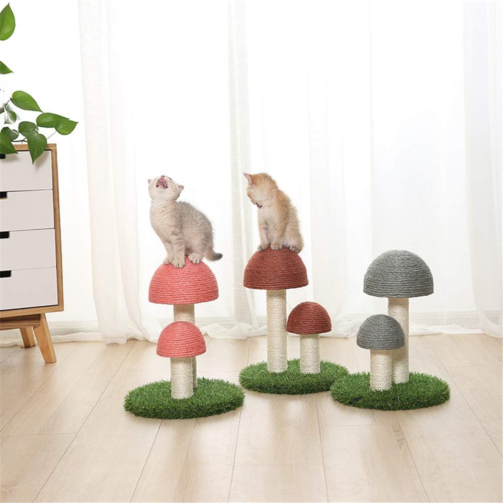 Cat Scratching Post Mushrooms Scratching Post Simulated Lawn Cat Climbing Frame Sisal Cat Scratcher Kittens Toy Home Furniture Protection Pink