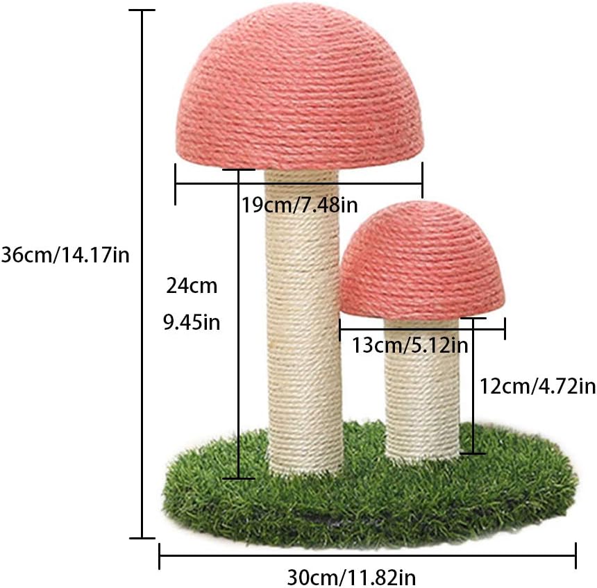 Cat Scratching Post Mushrooms Scratching Post Simulated Lawn Cat Climbing Frame Sisal Cat Scratcher Kittens Toy Home Furniture Protection Pink