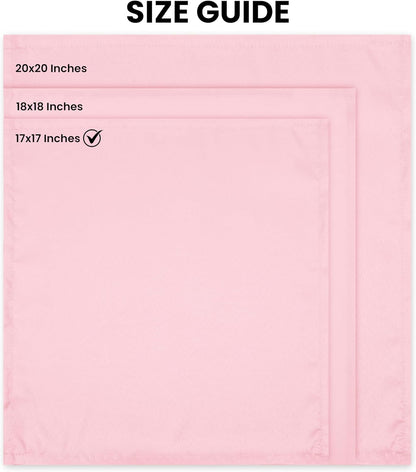 Utopia Home [24 Pack, Pink] Cloth Napkins 17x17 Inches, 100% Polyester Hemmed Edges, Washable and Reusable Ideal for Parties, Weddings and Dinners