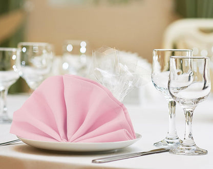 Utopia Home [24 Pack, Pink] Cloth Napkins 17x17 Inches, 100% Polyester Hemmed Edges, Washable and Reusable Ideal for Parties, Weddings and Dinners