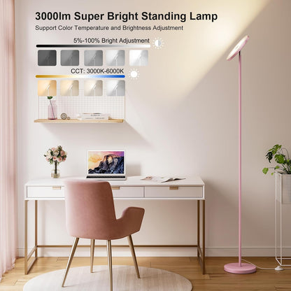 Floor Lamps for Living Room，LED Standing Lamp with Remote Control