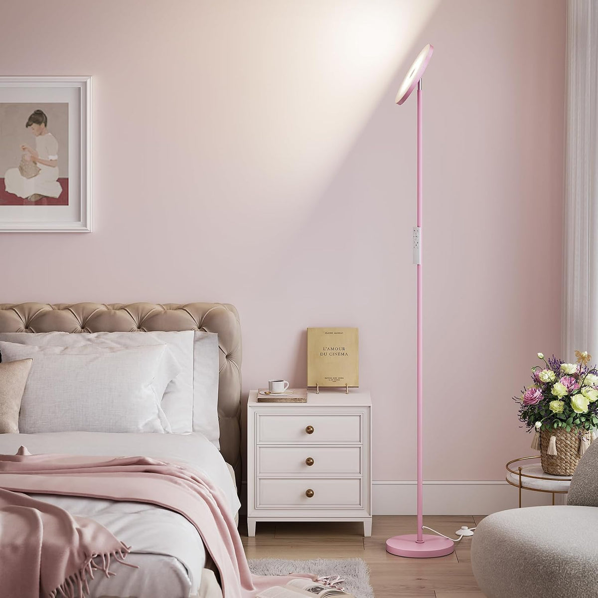 Floor Lamps for Living Room，LED Standing Lamp with Remote Control