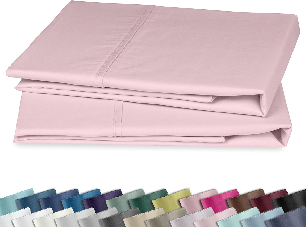 2-Pack Pillowcases Standard Size, 100% Cotton Sateen