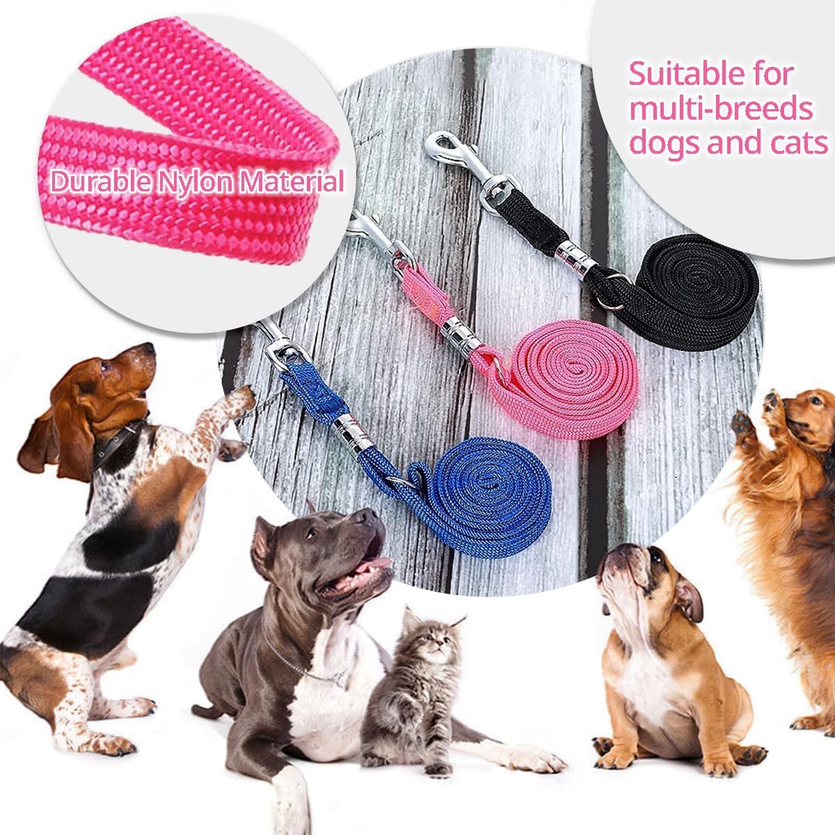 MANON ROSA Pet Grooming Loops - 3Pcs Adjustable Nylon Ropes for Dog & Cat Safety Hands-Free Bathing Tethers, Pet Drying, Washing Supplies for Groomers' Tables