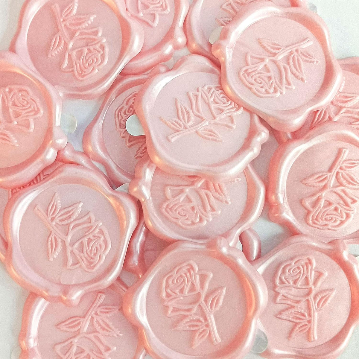 Pollize 25Pcs Rose Wax Seal Stickers, Wedding Invitation Envelope Stickers