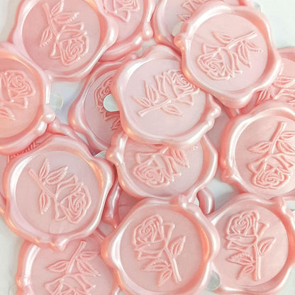 Pollize 25Pcs Rose Wax Seal Stickers, Wedding Invitation Envelope Stickers