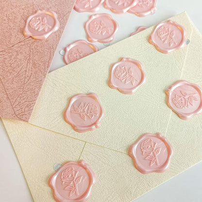 Pollize 25Pcs Rose Wax Seal Stickers, Wedding Invitation Envelope Stickers