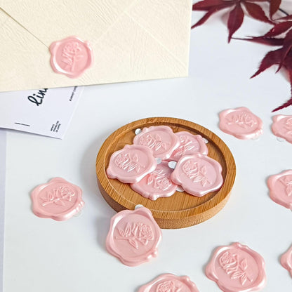 Pollize 25Pcs Rose Wax Seal Stickers, Wedding Invitation Envelope Stickers