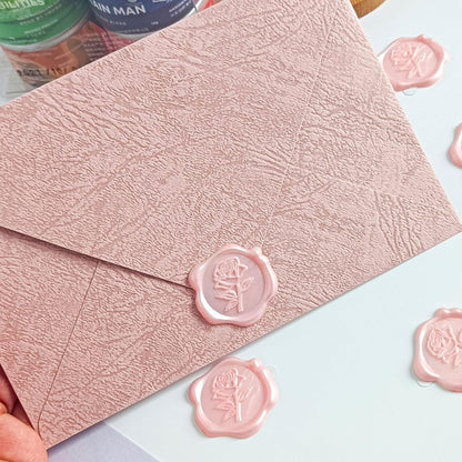 Pollize 25Pcs Rose Wax Seal Stickers, Wedding Invitation Envelope Stickers
